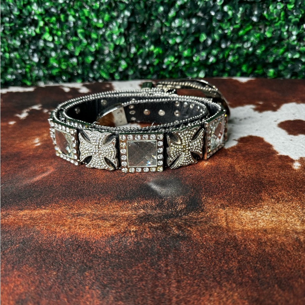 Black Rhinestone Embellished Belt - Picture 2 of 2